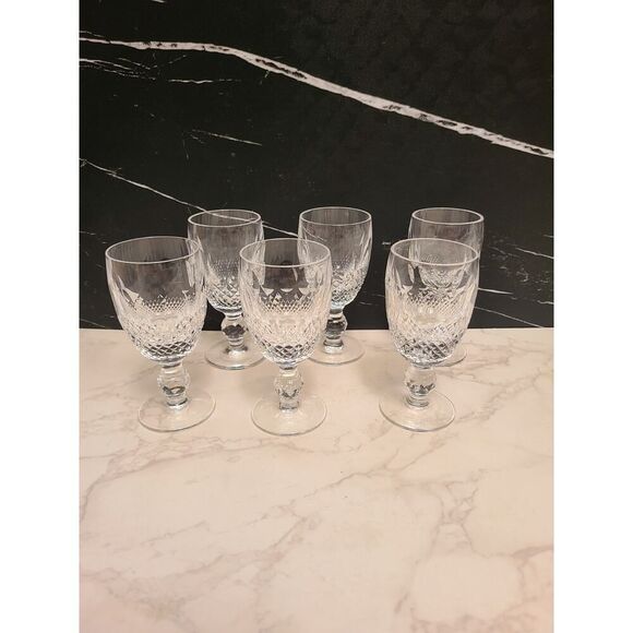 Waterford Crystal COLLEEN Short Stem Sherry Glasses 4. 1/4" Set of 6 EUC - Picture 1 of 9